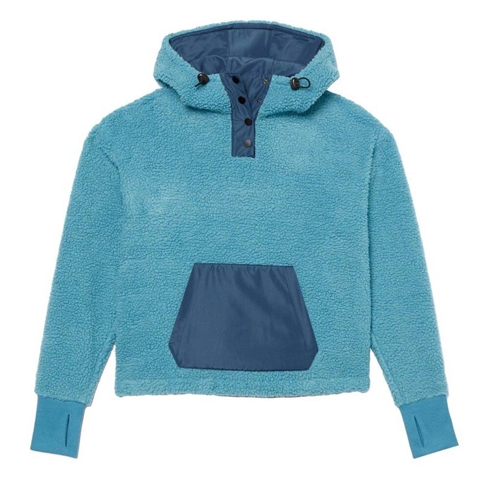 Teddy Fleece Quarter Snap Hooded Pullover Jacket Womens Plus Size‎ 5X Sweatshirt
